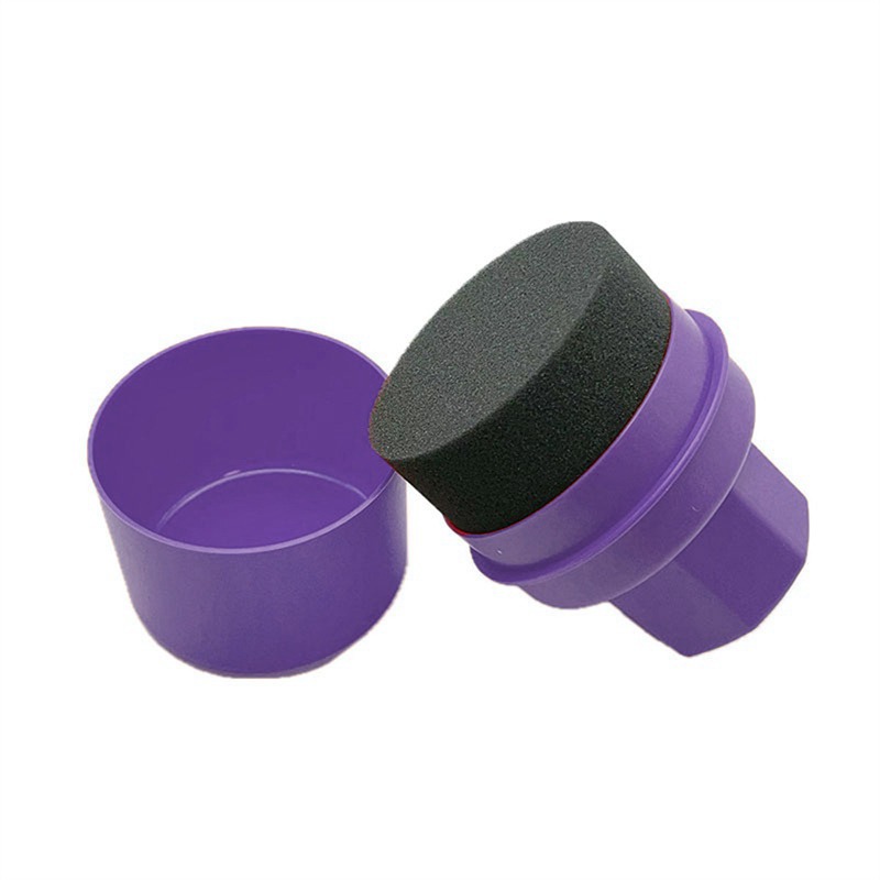 Wax Applicator Pad - ฟองน้ำแว็กซ์สำหรับรถยนต์ พร้อมฝาปิด รูปทรงโค้งง่ายต่อการใช้งาน ฟองน้ำทำความสะอาดยางรถยนต์ แปรงทำความสะอาดรถยนต์