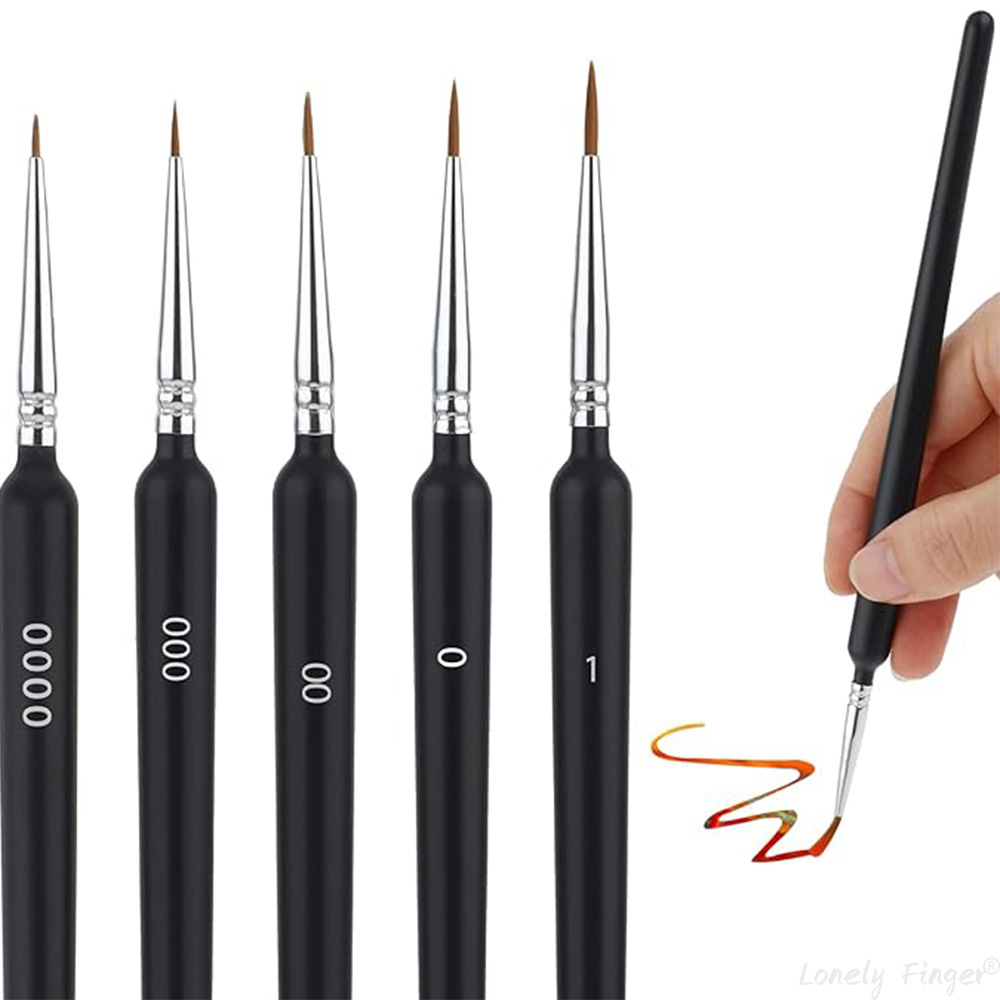 Detailing Brush Set - ชุดแปรงทาสี 5/11 ชิ้น, แปรงวาดรายละเอียดสำหรับศิลปิน, แปรงอะคริลิกสำหรับวาดภาพจิ๋ว, แปรงสีน้ำสำหรับทำโมเดล