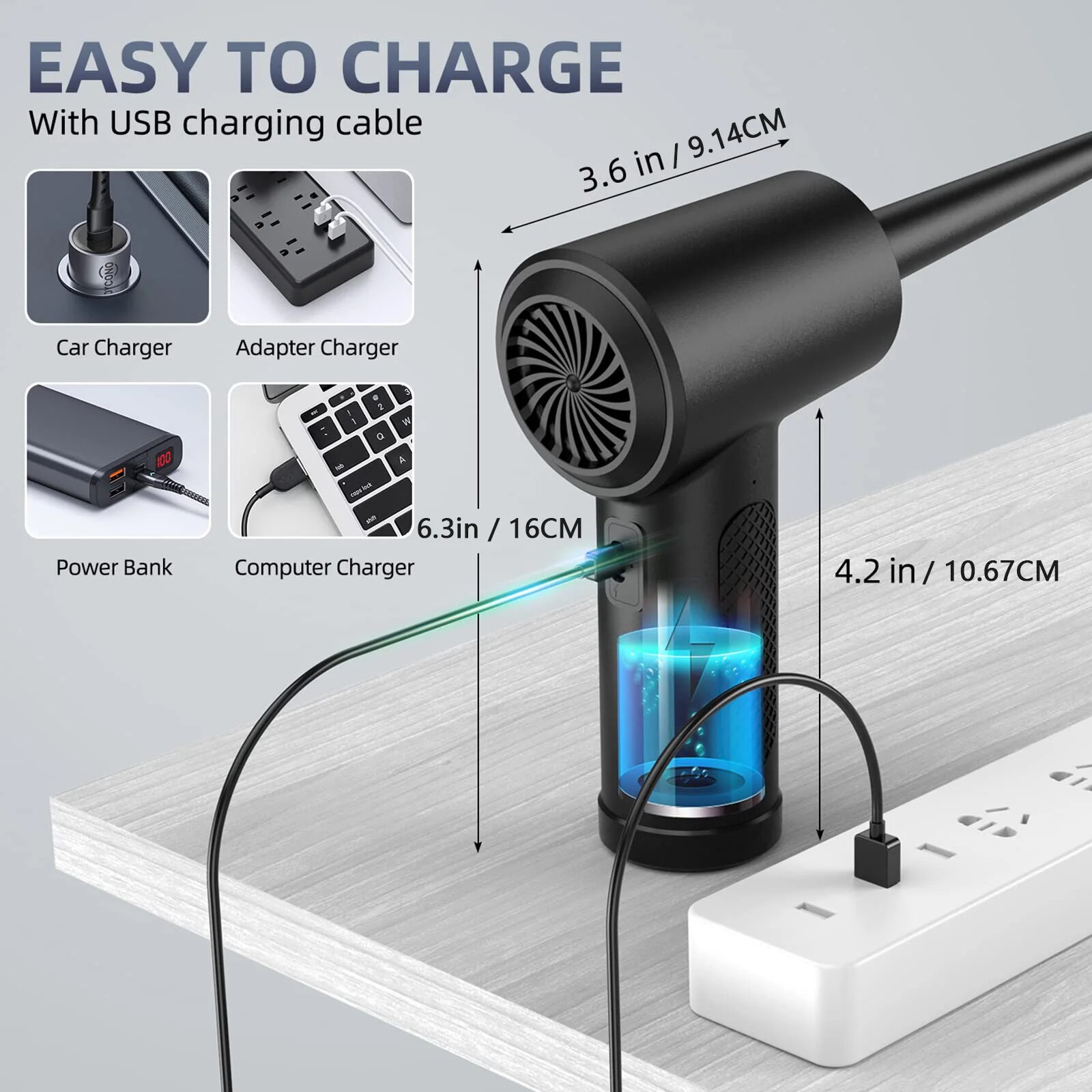 Compressed Air Duster ไฟฟ้าชาร - Dryer Car Blower บทวิจารณ์และราคา